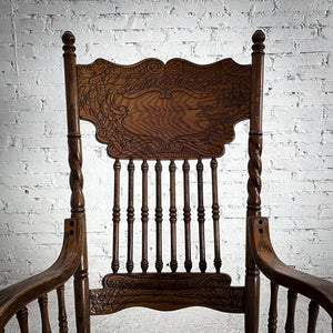 1977 Victorian Tiger Oak Swivel Desk Chair