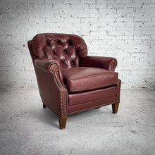 Load image into Gallery viewer, Vintage Bernhardt Barrel Back Tufted Leather Armchair
