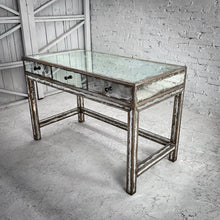 Load image into Gallery viewer, Contemporary Silver Leaf Mirrored Desk or Workstation
