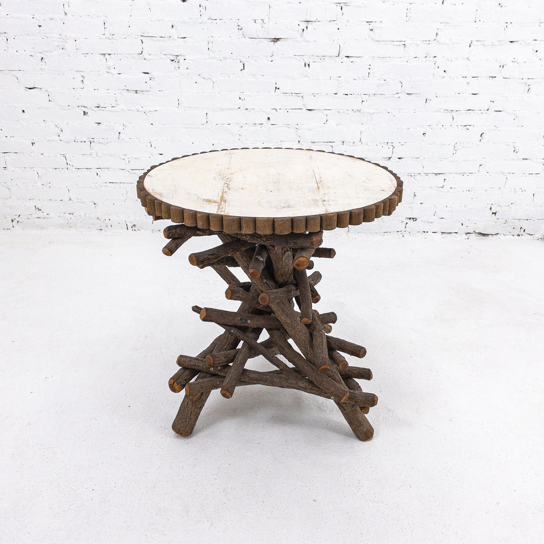 Vintage Adirondack Hickory Accent Table