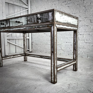 Contemporary Silver Leaf Mirrored Desk