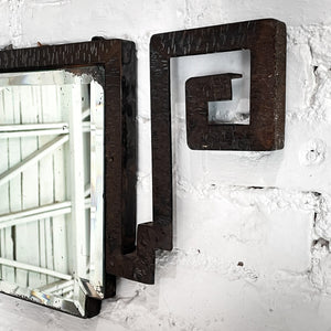 1940s Horizontal Art Deco Iron Accent Mirror