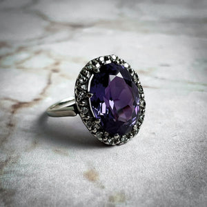 1950's Vintage White Gold Sapphire Ring