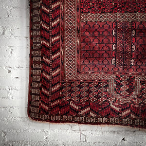 19th Century Small Turkmenistan Tekke Wool Prayer Afghanistan Knotted Rug