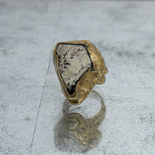 Load image into Gallery viewer, Vintage Brutalist Brass Pirita Ring
