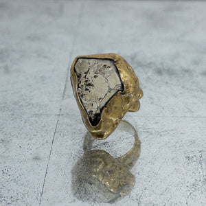 Vintage Brutalist Brass Pirita Ring